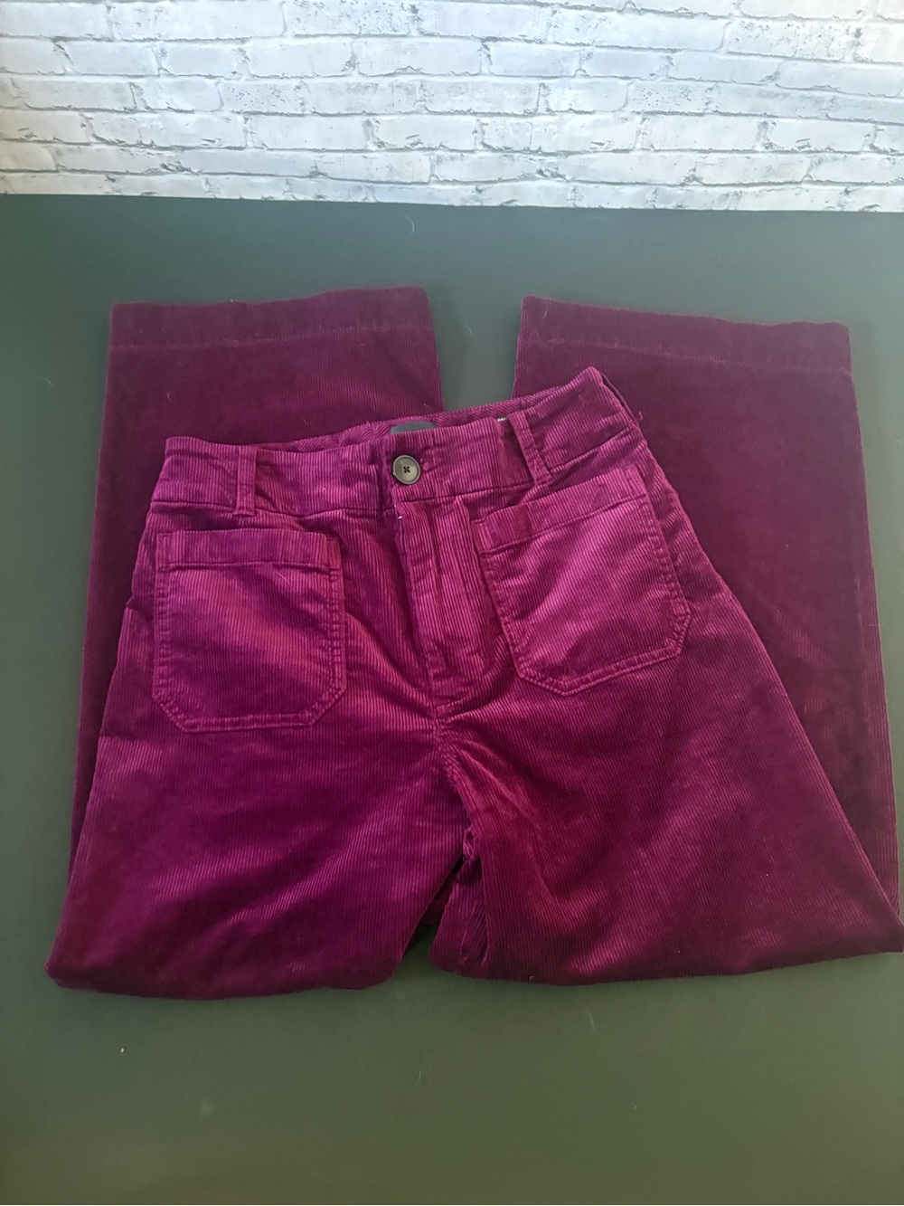Maeve Anthropology The Colette Corduroy Berry Wide Leg Pants - Picture 2 of 9